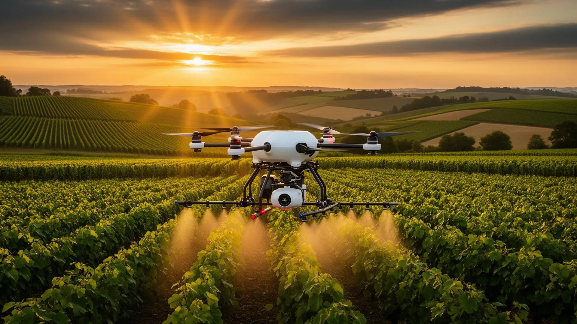 Landwirtschaftsdrohne bei der Arbeit